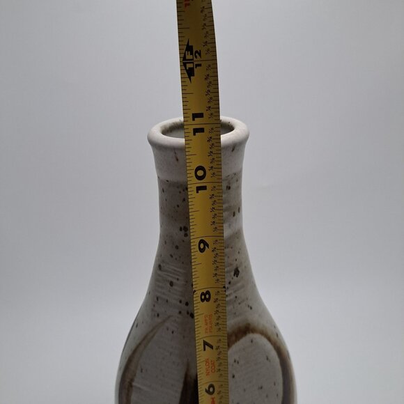 Handmade Ceramic Vase Speckled Glaze Abstract Design - Picture 6 of 16